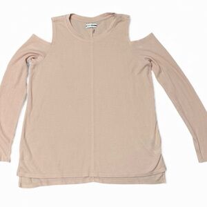 DKNY Sport Light Pink Cold Shoulder Long Sleeve Top NWT